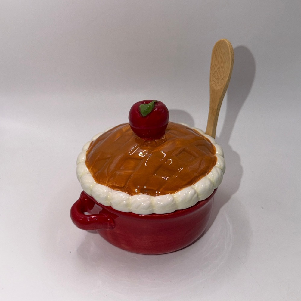 Harvest Falls Ceramic Apple Pie Ramekin Cocotte Bowl Spoon Cottagecore Farmhouse
